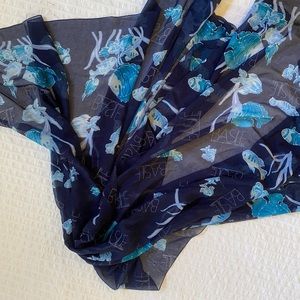 Luxury Basile Blue Koi Scarf - Beach Cover Up